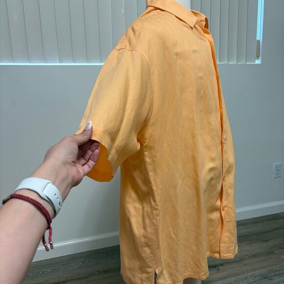 Michael Brandon Yellow Men's Short Sleeve Button Down Dress Shirt Size 2XL - Picture 2 of 5